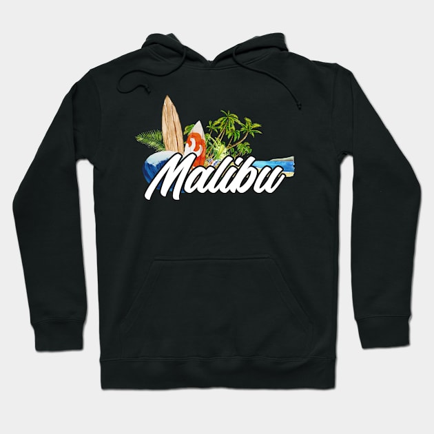 Malibu surf. Surfing the waves of Malibu . Perfect present for mother dad friend him or her Hoodie by SerenityByAlex